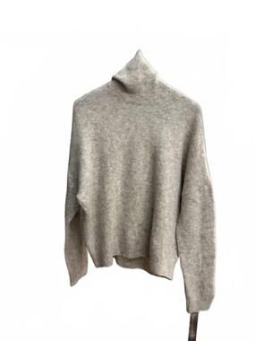 NEW TRANSIT women's wool and alpaca blend ribbed sweater in grey